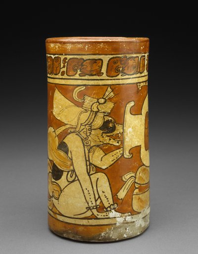 Hajó majom- és kutyaistenekkel, i.sz. 600-900 (cserépedény csúszdával) alkotó: Mayan