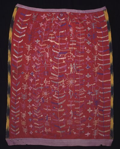 Cofradia textil, esetleg kötény Krisztus alakjához, 1920-1940 körül (pamut és selyem) alkotó: Mayan Mayan
