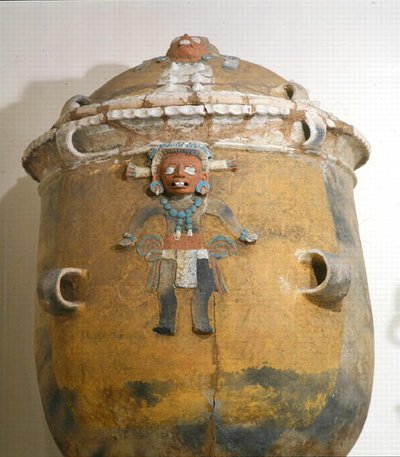 Temetkezési urna fedéllel, Ixil, Quiche, Guatemala, kora posztklasszikus kor (900-1200) (polikróm agyagedény) alkotó: Mayan Mayan