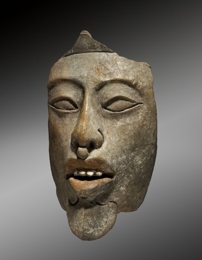 Egy Incensario vonalzójának vezetője, Kr. u. 600-900 (festékkel ellátott kőedény) alkotó: Mayan Mayan