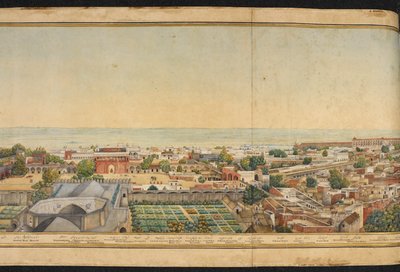 Részlet Delhi panorámájáról alkotó: Mazar or Mazhar Ali Khan