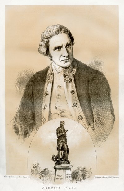 James Cook kapitány, 18. századi brit tengerésztiszt és felfedező, 1879 alkotó: McFarlane and Erskine