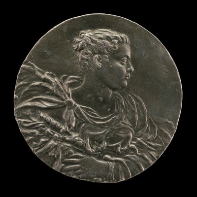 Egy fiatal velencei nő ruhában és köpenyben, c. 1563. alkotó: Medallist A.A.