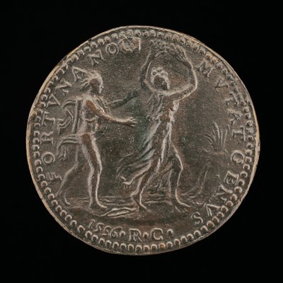 Apollo üldözi Daphnét [fordítva], 1556. alkotó: Medallist R.C.