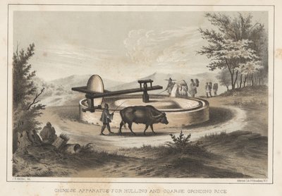Kínai rizs hántoló és durva őrlő készülék, 1855 alkotó: Meffert