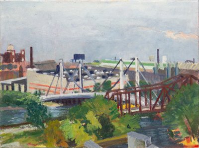 Looking West Over the North Branch, 2014 (olaj, vászon) alkotó: Megan Williamson