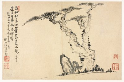 Különféle stílusú tájak régi mesterek után, 1690. alkotó: Mei Qing