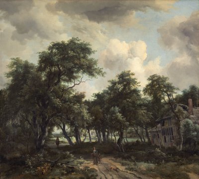 Kunyhó a fák között, c. 1664. alkotó: Meindert Hobbema