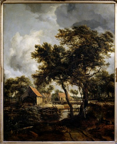 A vízimalom Meindert Hobbema (1638-1709) festménye (ec.flam.) 17. század V. 0,8x0,66 m Párizs, Musee du Louvre. alkotó: Meindert Hobbema