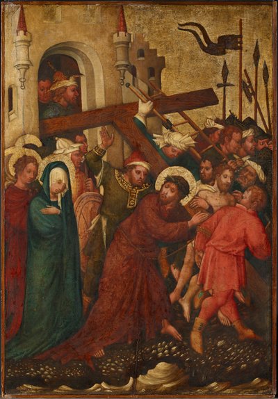 A keresztet hordozó Krisztus alkotó: Meister der St. Lambrechter Votivtafel