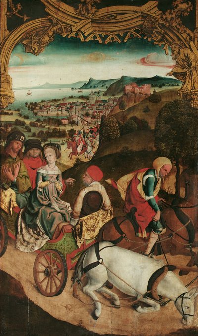 a szent repülése Cantius, Cantianus és Cantianilla (belül); Krisztus az Olajfák hegyén (külső) alkotó: Meister des Krainburger Altars