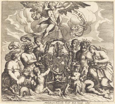 Dedikációs oldal alkotó: Melchior Küsel after Johann Wilhelm Baur