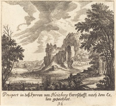 hegyi kilátás alkotó: Melchior Küsel after Johann Wilhelm Baur
