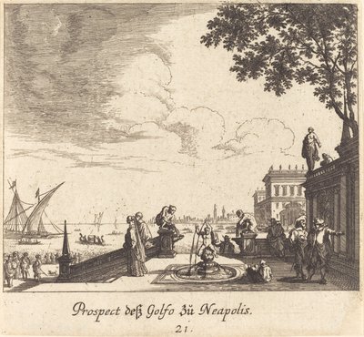 Kilátás a Nápolyi-öbölre alkotó: Melchior Küsel after Johann Wilhelm Baur