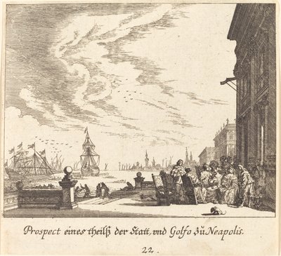 Kilátás a Nápolyi-öbölre alkotó: Melchior Küsel after Johann Wilhelm Baur