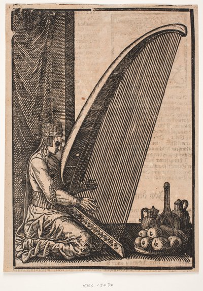 Női hárfajátékos alkotó: Melchior Lorck