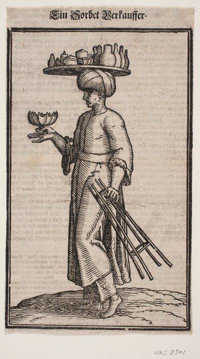 Frissítő italok árusítója, a bal oldal felé sétál alkotó: Melchior Lorck