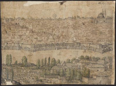 Konstantinápoly kilátása, 14. lap, Melchior Lorck, 1559 alkotó: Melchior Lorck