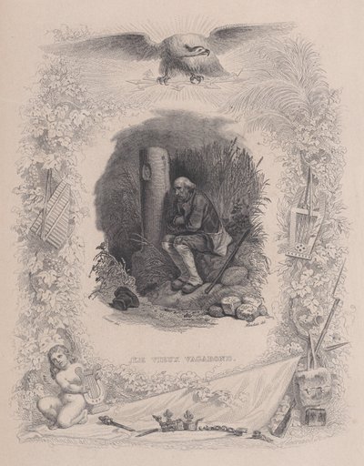 A régi vagabond, Béranger teljes műveiből, 1829. alkotó: Melchior Peronard