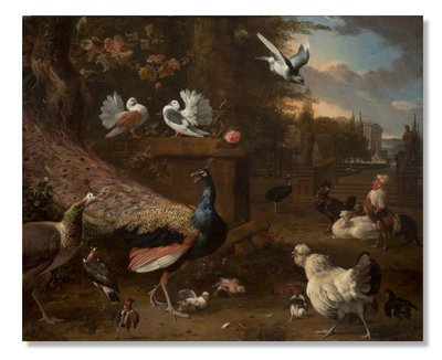 Menagerie, 1680 körül alkotó: Melchior de Hondecoeter