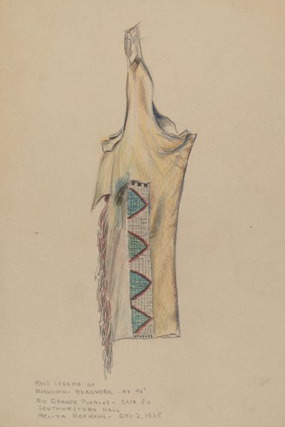 Buckskin legging gyöngyfűzéssel alkotó: Melita Hofmann