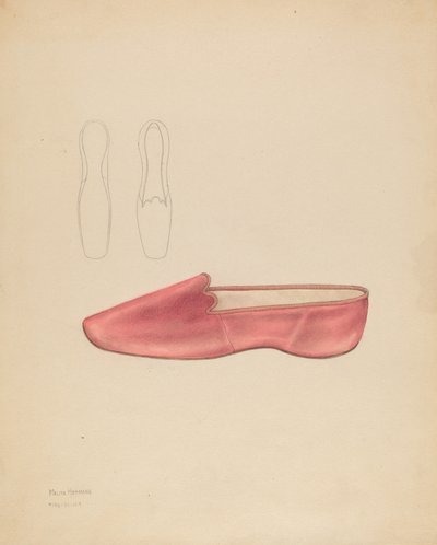 Női papucs, c. 1936. alkotó: Melita Hofmann
