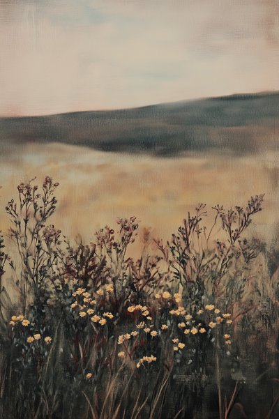 Aranyszínű mező vadvirágokkal alkotó: Melloi Art Prints