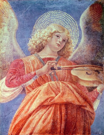 Zenélő angyal hegedűvel (freskó) alkotó: Melozzo da Forli