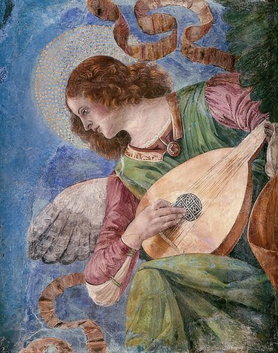 Angyal zenél. 1480 körül alkotó: Melozzo da Forli