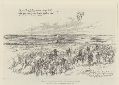 Jameson oszlopának érkezése után (metszet) alkotó: Melton (after) Prior