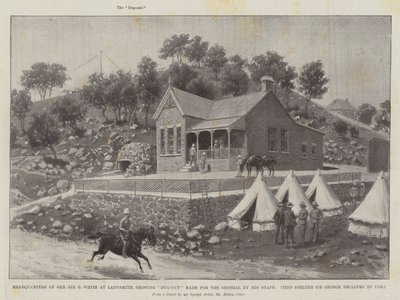 Sir G White tábornok Ladysmith-i főhadiszállása bemutatja a vezérkara által a tábornok számára készített Dug-Out alkotó: Melton Prior