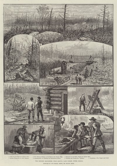A Denison aranybányák Algoma közelében, a Huron-tónál, Felső-Kanadában alkotó: Melton Prior
