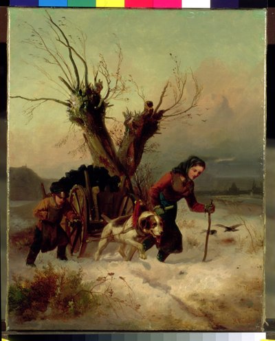 Nehéz teher, 1850 körül alkotó: Meno Muhlig