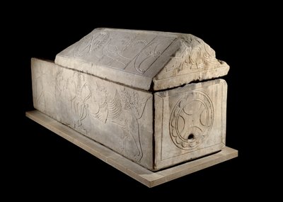 Meroving művészet: Charenton sur Cher szarkofágja, 7. század. alkotó: Merovingian