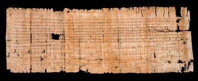 Meroving korszak: papiruszra írt jogi dokumentum kézirata, amely megerősíti a neustriai király II. Clovis (633-657) által a Saint Denis-i apátságnak 654. június 22-én biztosított mentelmi kiváltságot. Nap. 0,93x0,34 m Párizs, archives nationales alkotó: Merovingian