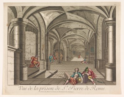 Kilátás a római Mamertine börtön belsejére Vue de la börtön de St. Pierre de Rome (cím a tárgyon) alkotó: Mesard