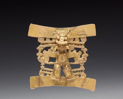 Állatfejű figura medál, c. 1000-1550 (öntött arany) alkotó: Mesoamerican Mesoamerican