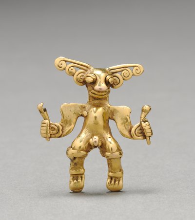 Figura medál, c. 1000-1550 (öntött arany) alkotó: Mesoamerican Mesoamerican