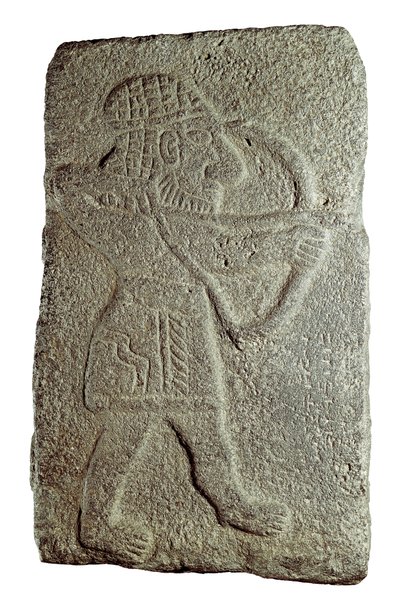 Hettita íjász, Kapara palotájából, Guzana királyából, Tell Halafból (Szíria), Kr.e. 9. század (alacsony dombormű a kövön) alkotó: Mesopotamian Mesopotamian