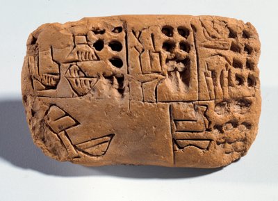 Mezopotámia: nyersföld tábla ékírásos felirattal. Sumer régió. ie 3300 Párizs, Musee du Louvre alkotó: Mesopotamian School