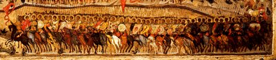 Áldott légy a mennyek királyának házigazdája Részlet: Alekszandr Nyevszkij és Szent György vezette alsó harcosok lőtávja, 1550-es évek alkotó: Metropolitan of Moscow Athanasius