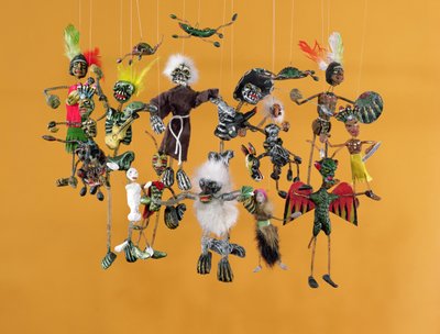 A halottak napja figurák, Oaxacából (papírmasé) alkotó: Mexican School