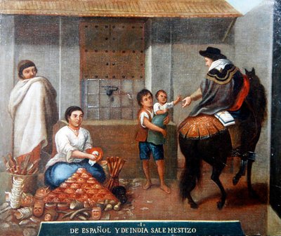 Figurák egy piaci bódétól (olaj, vászon) alkotó: Mexican School