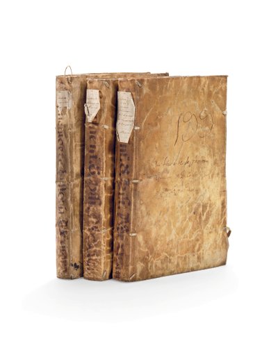 A Codex Chimalpahin és Fernando de Alva Ixtilxochitl spanyol és nahuati nyelvű történelmi művei, kéziratok papíron 3 kötetben alkotó: Mexican School