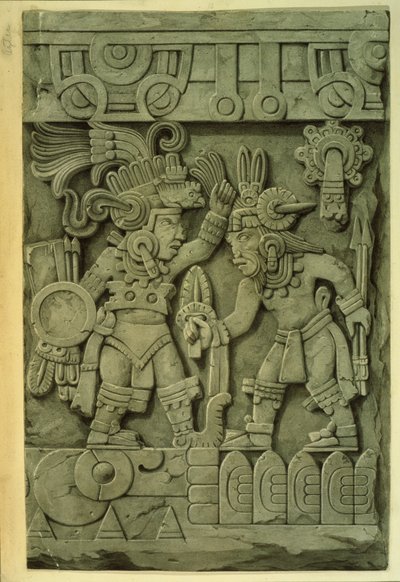 Tizoc köve (színes litográfia) alkotó: Mexican School
