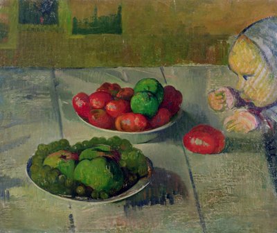 Csendélet Mimie-vel, Marie Poupee du Pouldu lányával alkotó: Meyer Isaac de Haan