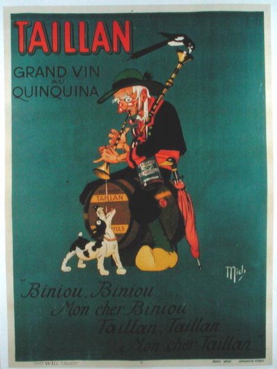 „Taillan Quinquina” (színes litho) reklámplakát alkotó: Mich