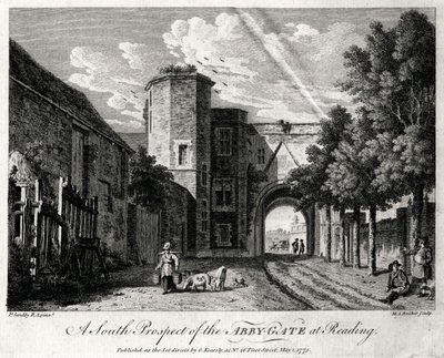 Az Abby-Gate déli kilátása Readingben, Berkshire, 1775 alkotó: Michael Angelo Rooker