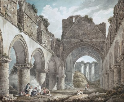 Buildwas Abbey, Shropshire, 1760-1800 alkotó: Michael Angelo Rooker