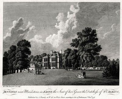 Jennings Maidstone közelében, Kentben, ő Grace, St Albans hercegnőjének székhelye, 1776. alkotó: Michael Angelo Rooker